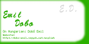 emil dobo business card