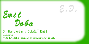 emil dobo business card